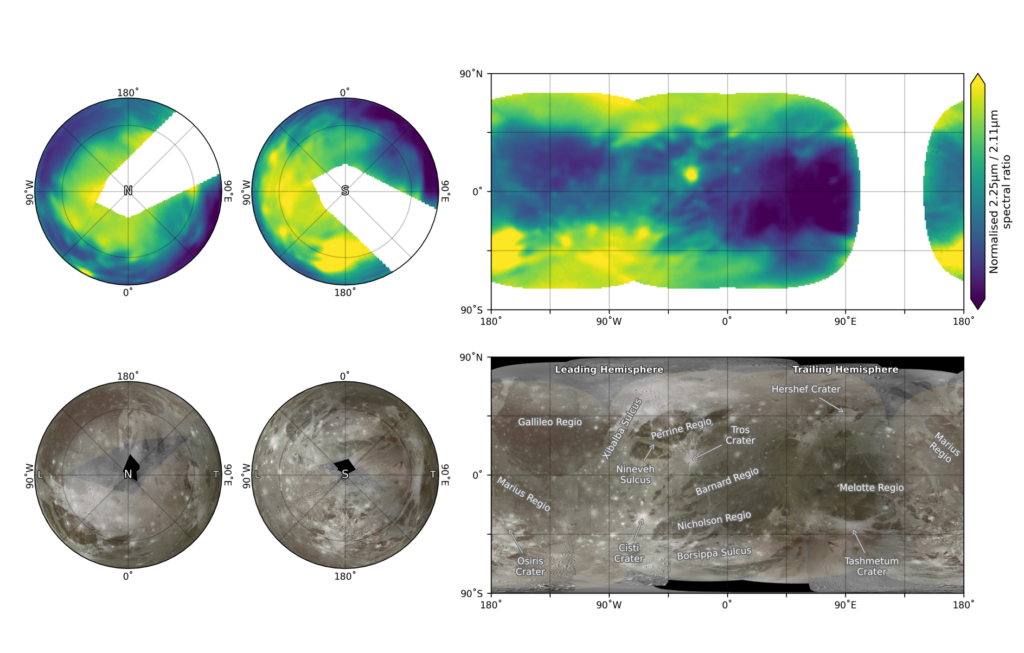Global Modelling of Ganymede’s Surface Composition: Near-IR Mapping from VLT/SPHERE