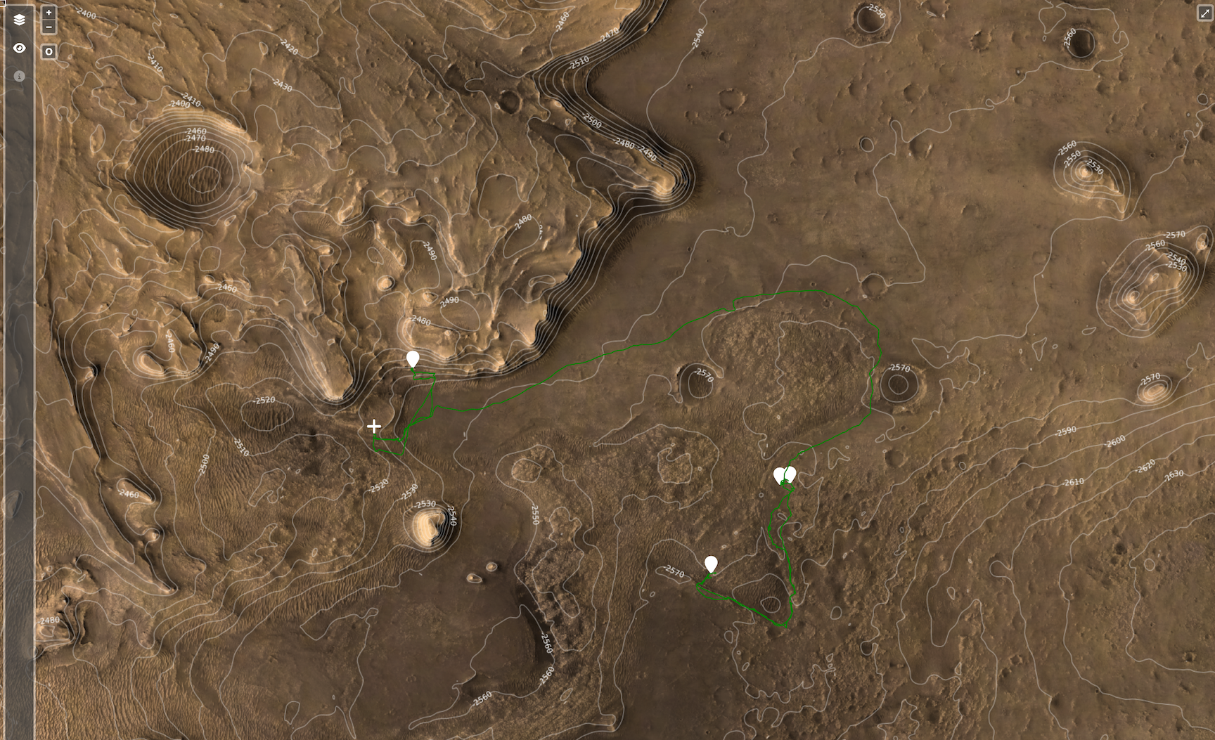 Away Team Tools: Virtual Hiking Map for Jezero Crater – Mars 2020 Perseverance Rover Landing Site