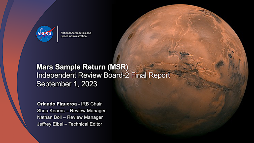 NASA Mars Sample Return (MSR) Independent Review Board-2 Final Report