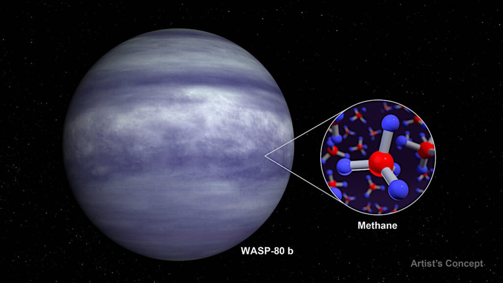 Methane And Water Found In The Atmosphere Of Exoplanet WASP-80 b