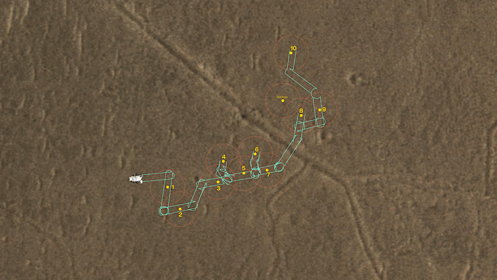 A Map of Astrobiology Rover Perseverance’s Depot Samples
