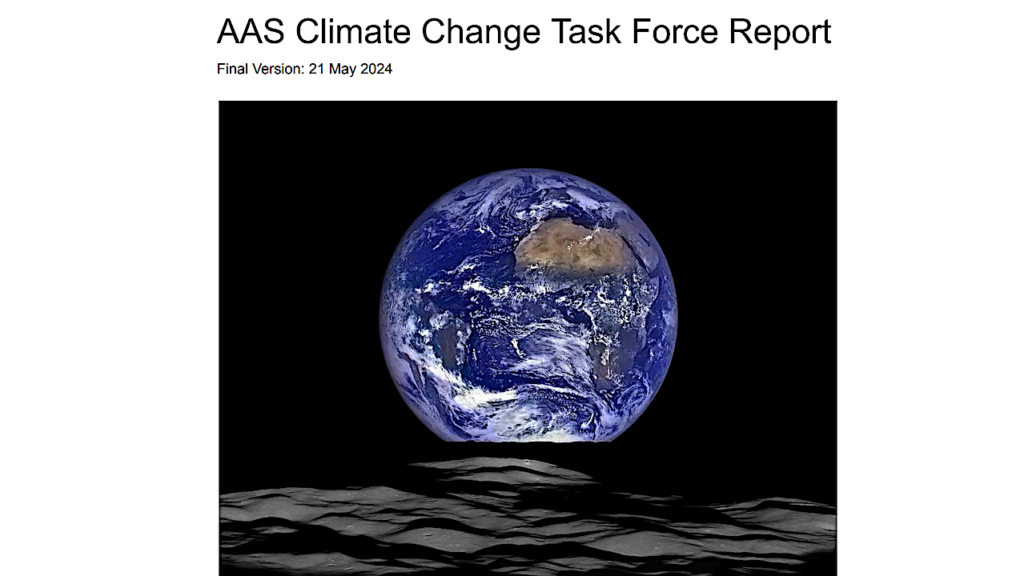 Climate Change Task Force Report for the American Astronomical Society