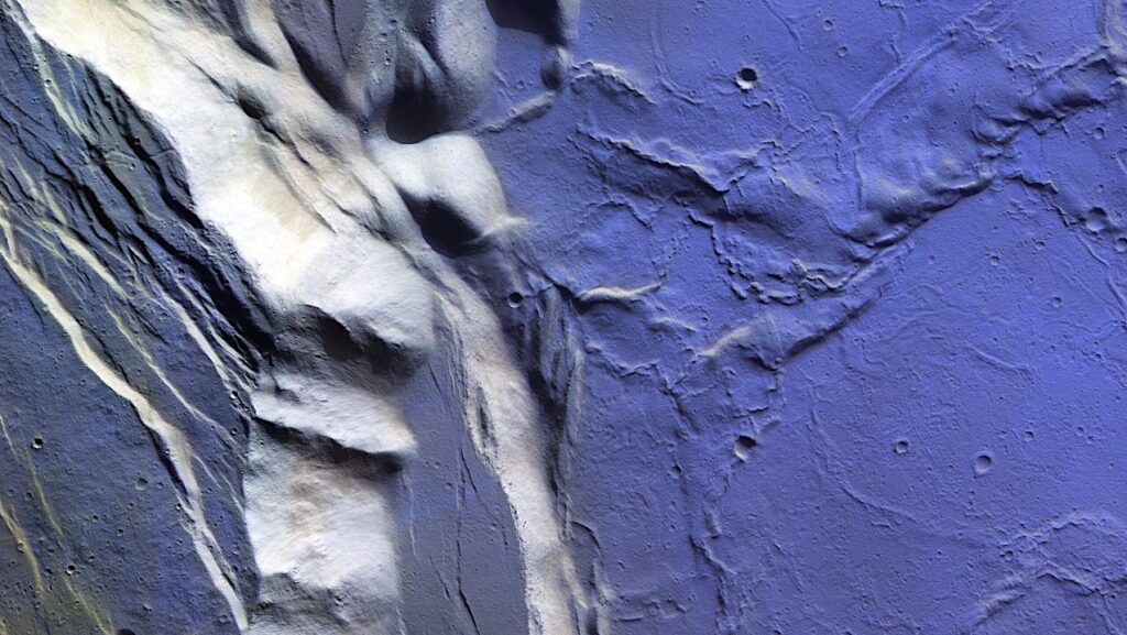 Newfound Frost Atop The Martian Volcano Olympus Mons