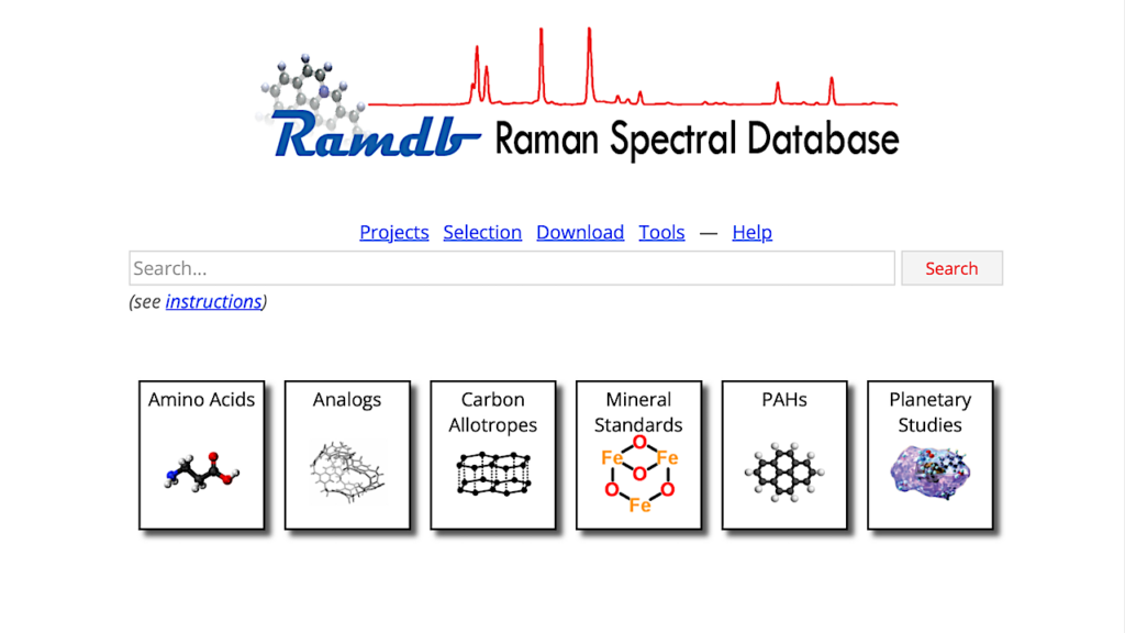 Tricorder Tech: The NASA Raman Spectroscopic Database: Ramdb version 1.00