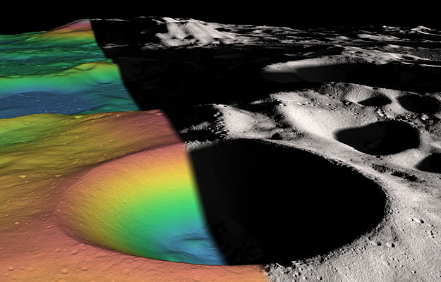 NASA Lunar Reconnaissance Orbiter Reveals Ice Content in Shackleton Crater on the Moon