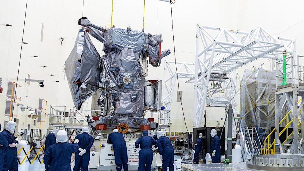 Europa Clipper Astrobiology Probe Undergoes High Gain Antenna Installation
