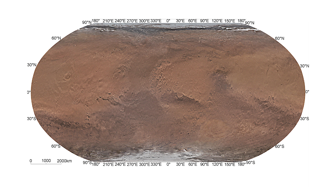 Global Color Image Dataset And Map Of Mars by Tianwen-1