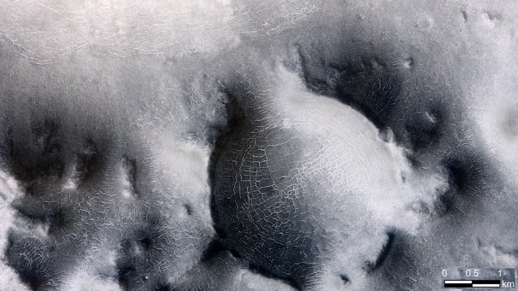 Icy Water World Orbital Survey: Frost-fringed Polygons On Mars