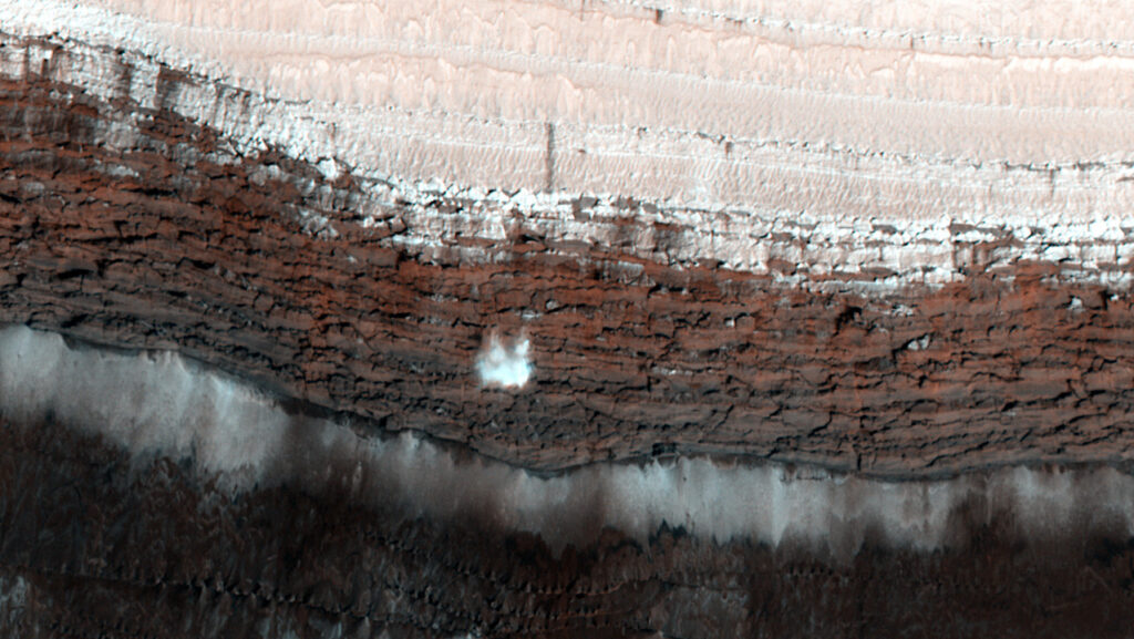 Orbital View Of A Polar Avalanche On Mars