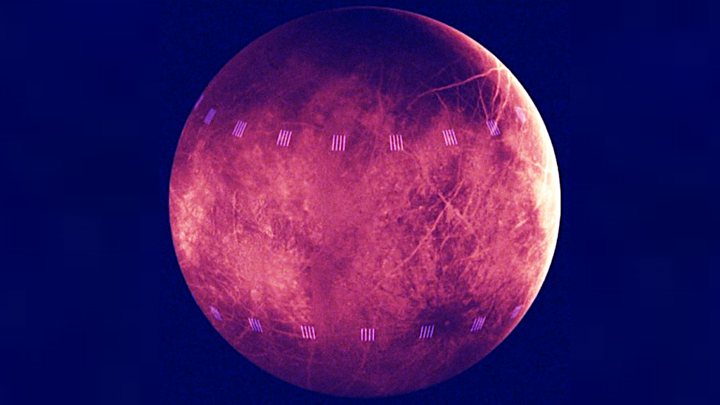 Simulated View of Thermal Emissions from Europa