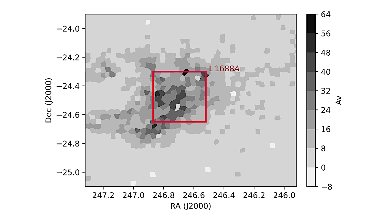 Water-Bearing Objects in the Core of the Rho Ophiuchi Cloud Complex