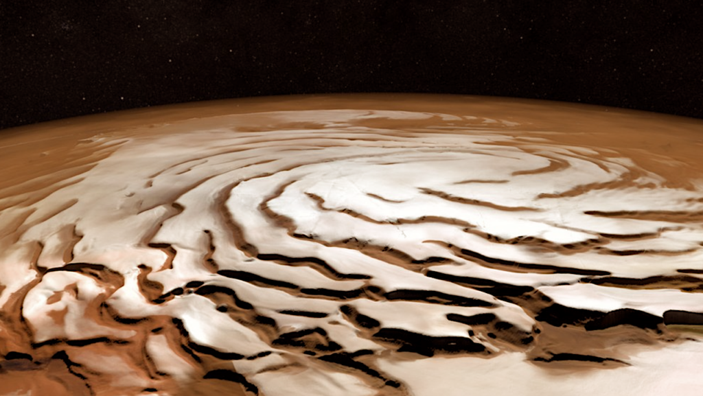 Mars’s Northern Ice Cap Is Young With A Cold, Stiff Mantle Beneath