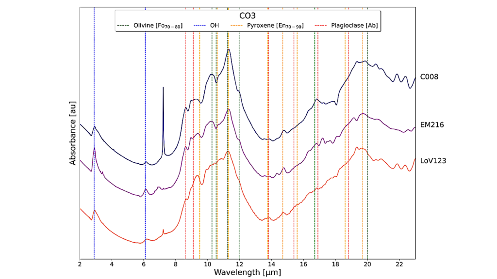 Mid-infrared Absorption Spectra and Mass Absorption Coefficients for 23 Chondrites: Dependence On Composition and Grain Size