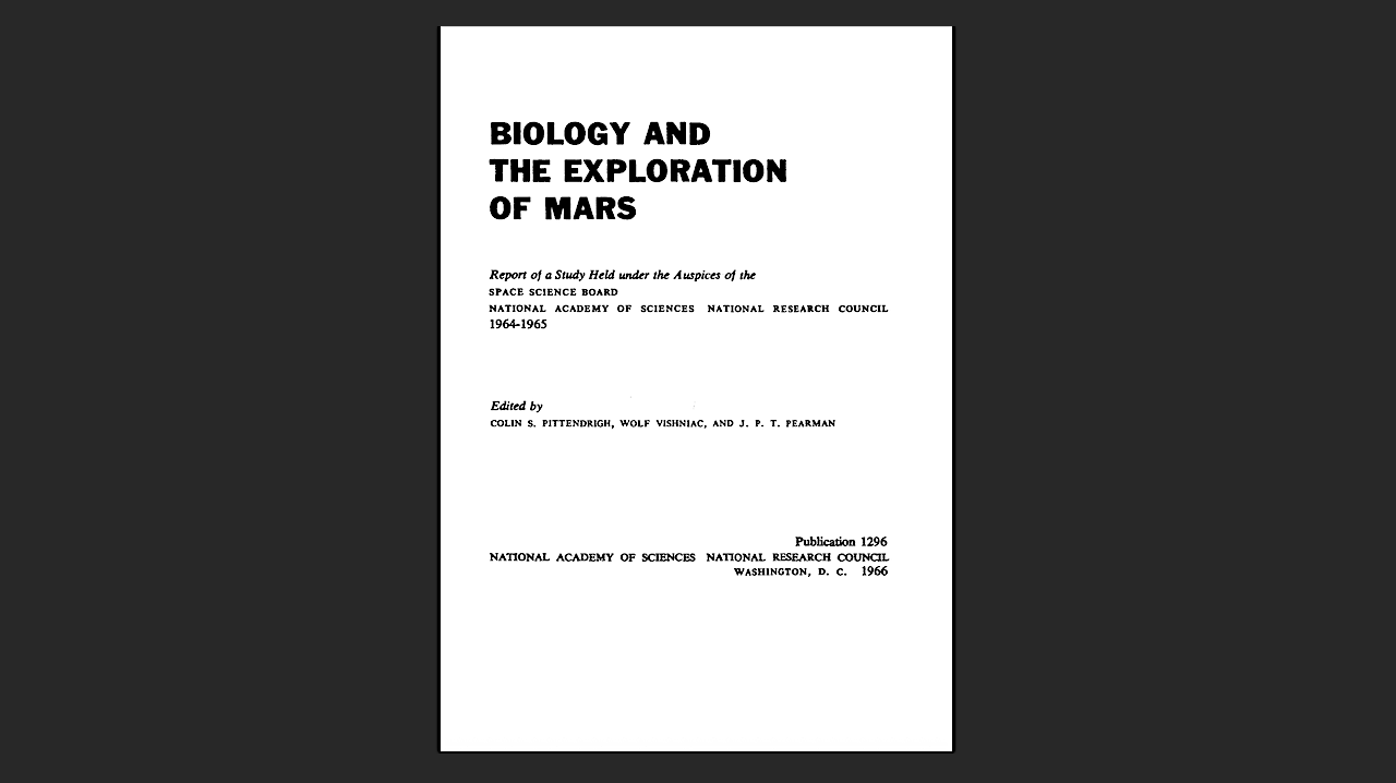 Biology And The Exploration Of Mars