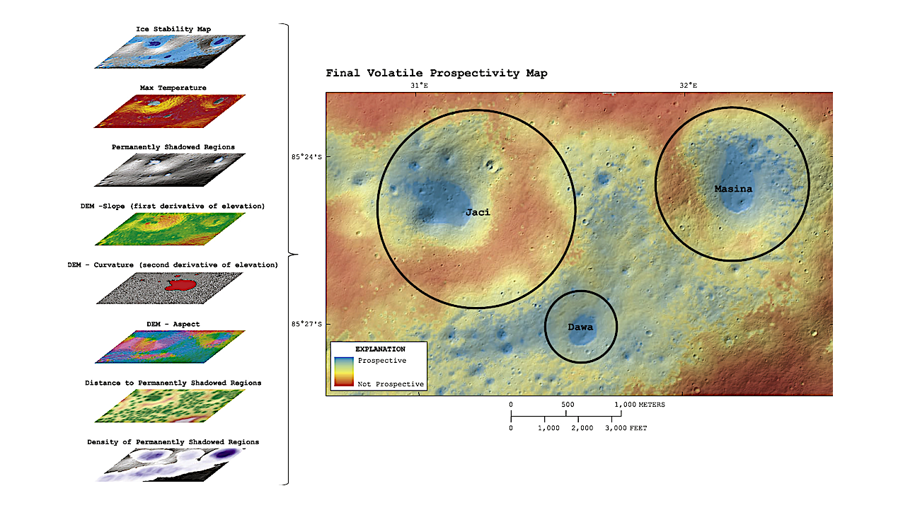 Astrochemistry: Prospectivity Modeling of the NASA VIPER Landing Site at Mons Mouton near the Lunar South Pole