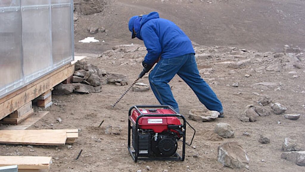 Keith Cowing’s Devon Island Journal – 28 July 2002 Drilling Into Permafrost And Leaving Footprints For Eternity