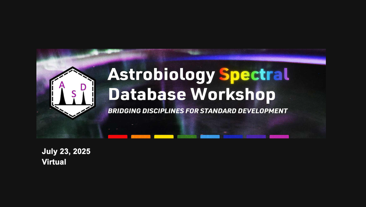 Astrobiology Spectral Database (ASD) Virtual Workshop