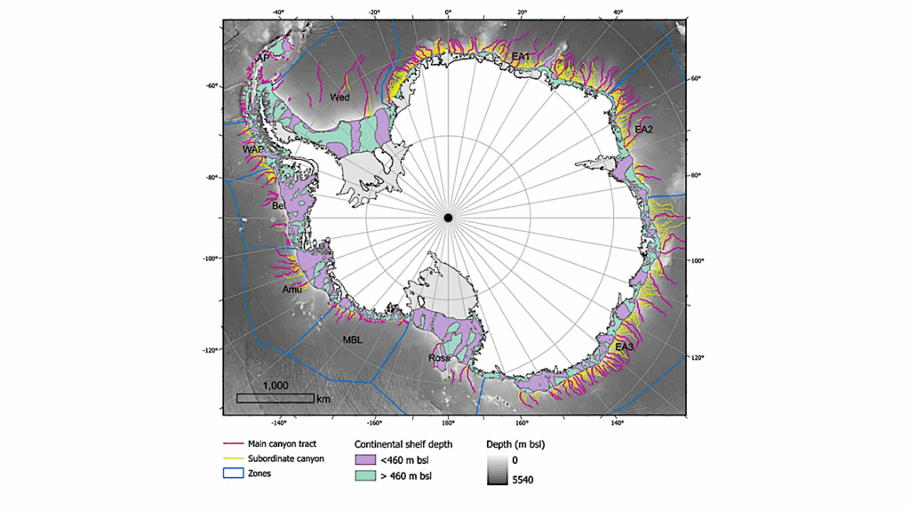 Ice World Subsurface Cartography: The Most Detailed Map To Date Of Antarctica’s Submarine Canyons