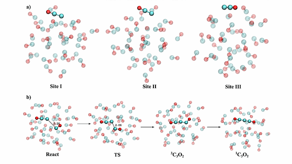 Formation Of Unsaturated Carbon Chains Through Carbon Chemisorption On Solid CO