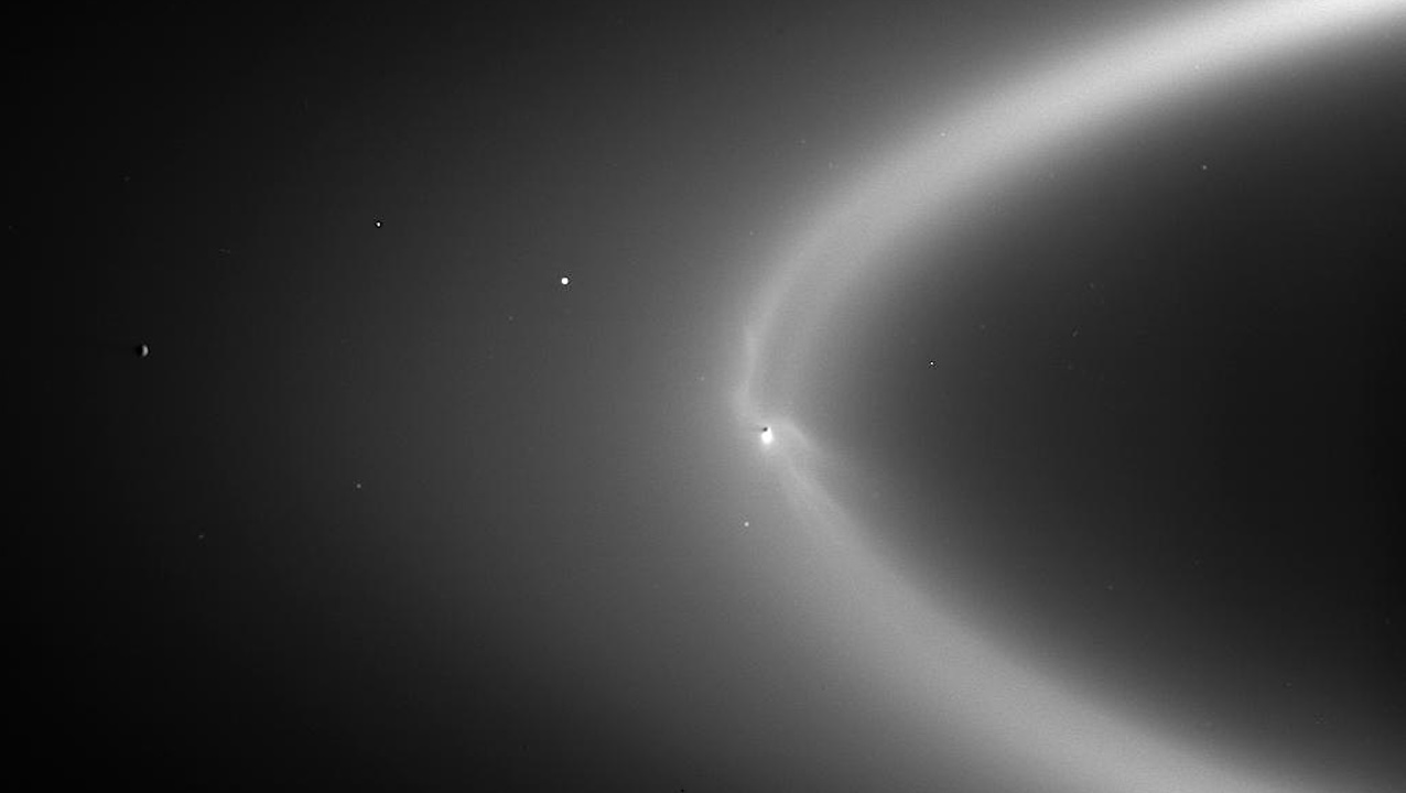 Icy Ocean World Enceladus Orbits In The Ring It Makes Around Saturn