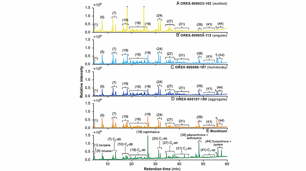 Prebiotic Organic Compounds In Samples Of Asteroid Bennu Indicate Heterogeneous Aqueous Alteration