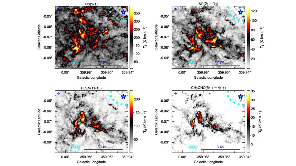 ALMA Central molecular zone Exploration Survey (ACES) V: CS(2-1), SO(2_3-1_2), CH3CHO(5_1,4-4_1,3), HC3N(11-10), and H40a lines data