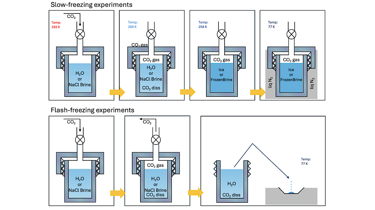 The Fate of Frozen Carbonated Water at Europa-like Conditions