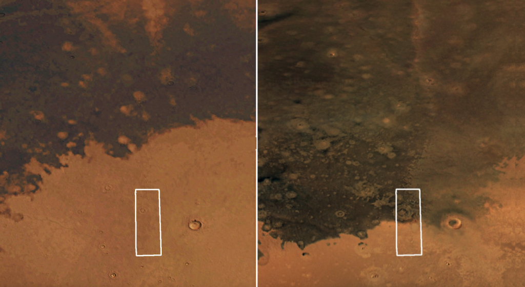 Volcanic Ash Creeps Across Mars – The View From Orbit