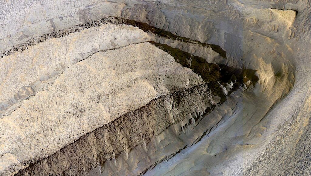 Mesas Of Layered Sedimentary Rocks In Valles Marineris