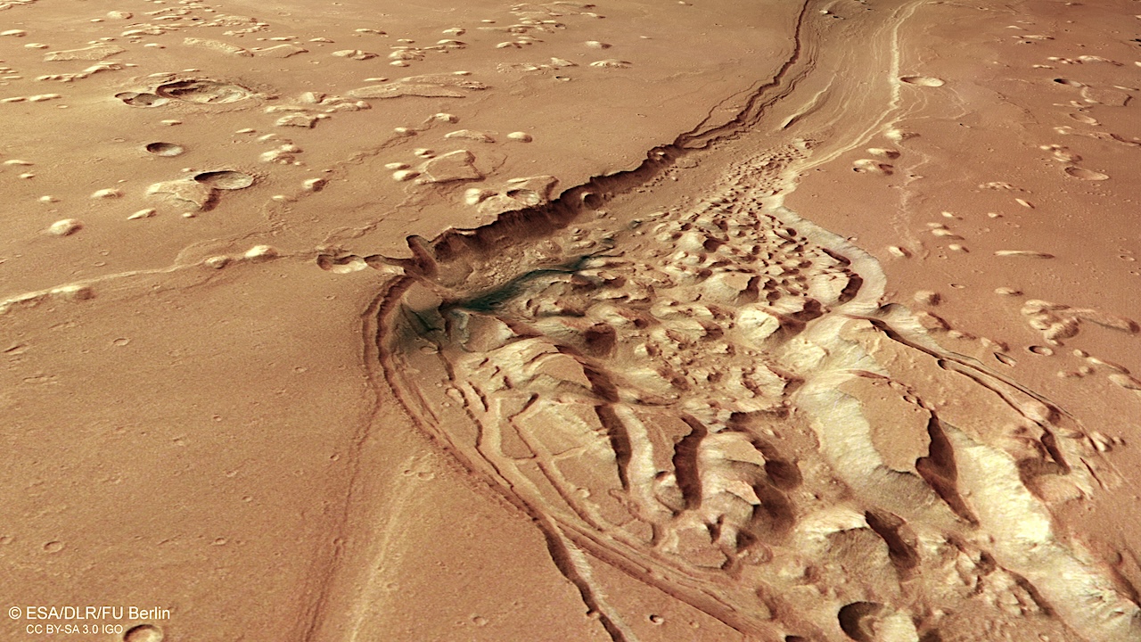 Overhead View Of A Small Chaotic Area In Shalbatana Vallis On Mars