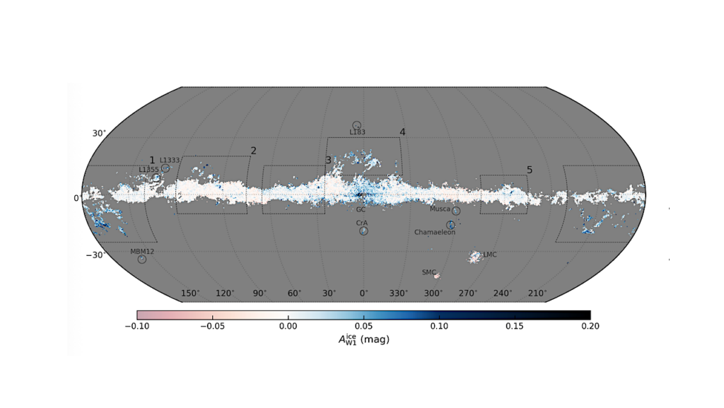 The First Glimpse of Water Ice Absorption Map in the Milky Way