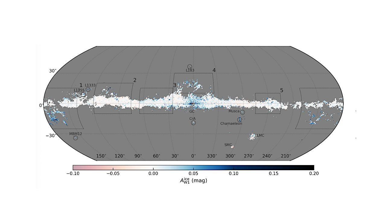 The First Glimpse of Water Ice Absorption Map in the Milky Way
